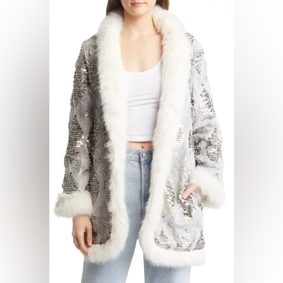 Band of Gypsies Jackets & Blazers - Band of the Free Boho Faux Fur Trim Jacket